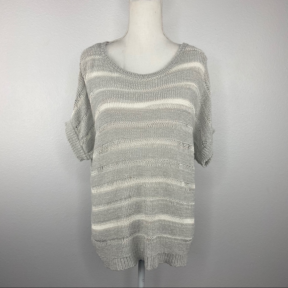 LOFT Open Knit Short Sleeved Sweater